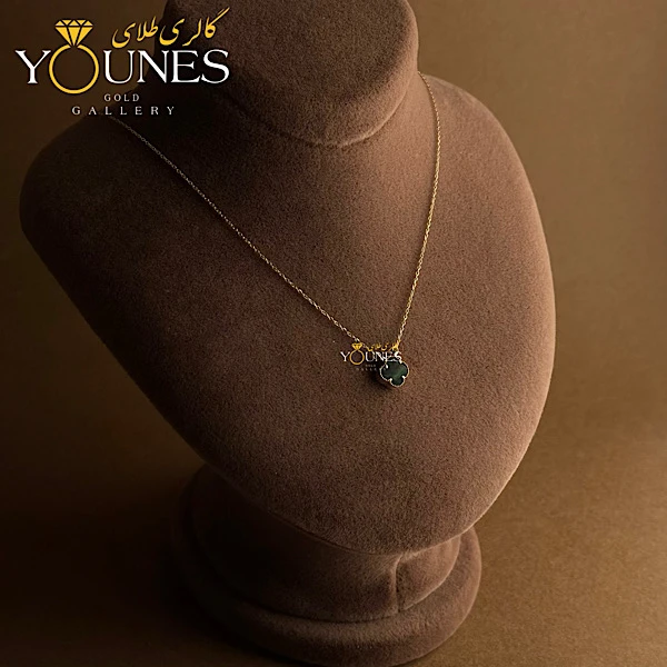 گردنبند طلا ونکلیف سنگی شفق قطبی